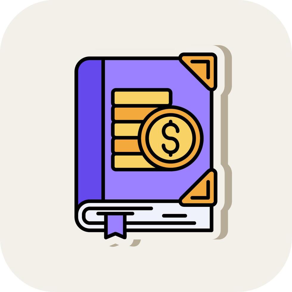 Budgeting Line Filled White Shadow Icon vector