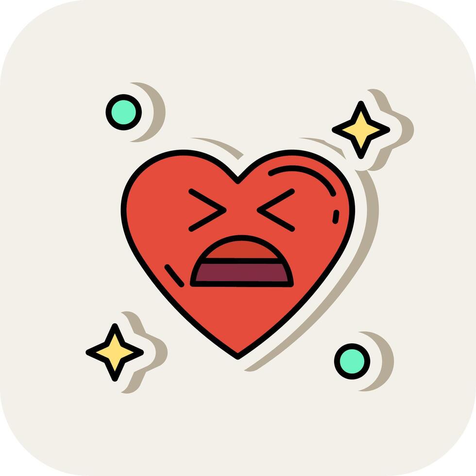 Anguish Line Filled White Shadow Icon vector