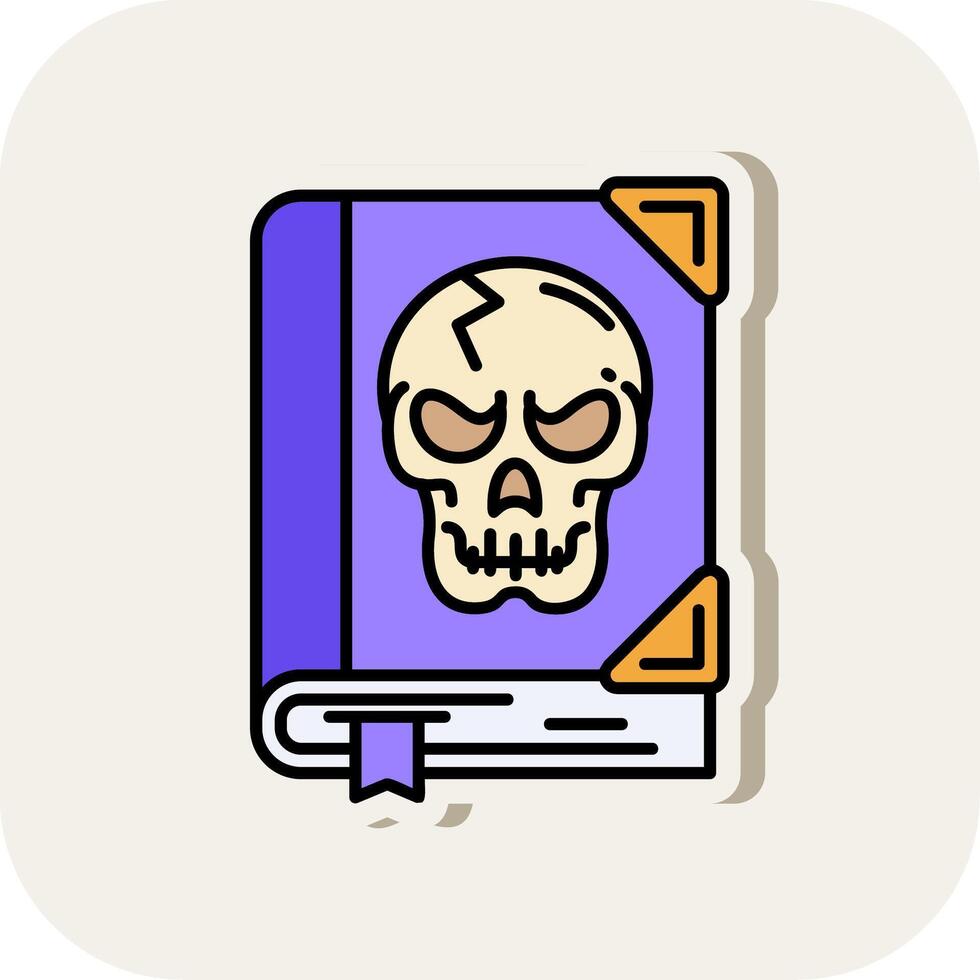 Horror Line Filled White Shadow Icon vector