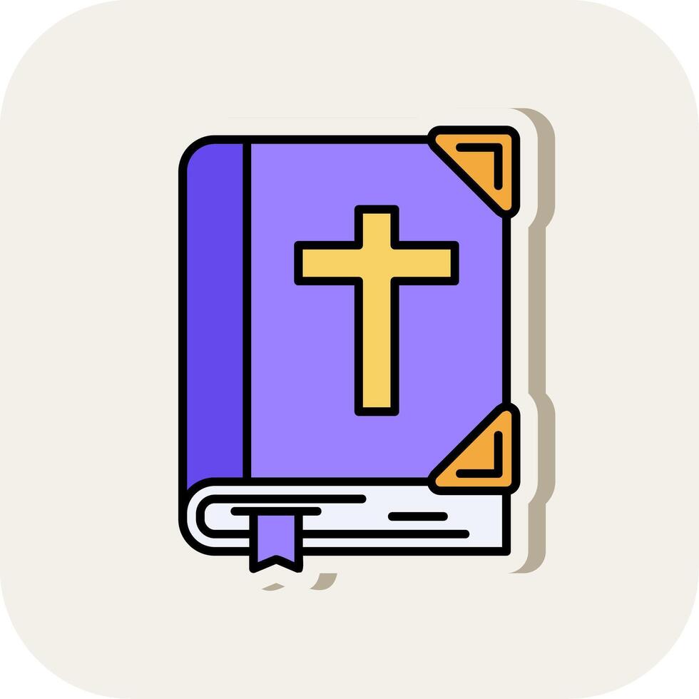 Biblia línea lleno blanco sombra icono vector