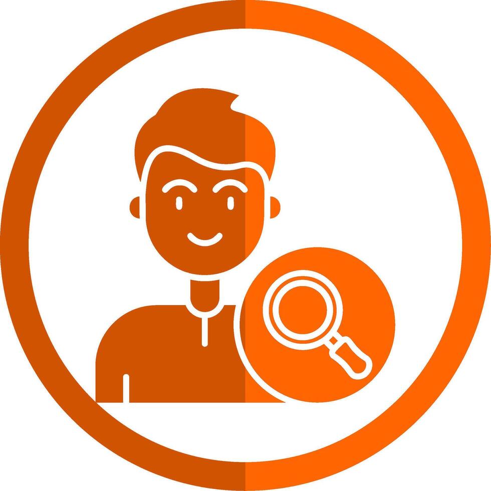 Search Glyph Orange Circle Icon vector