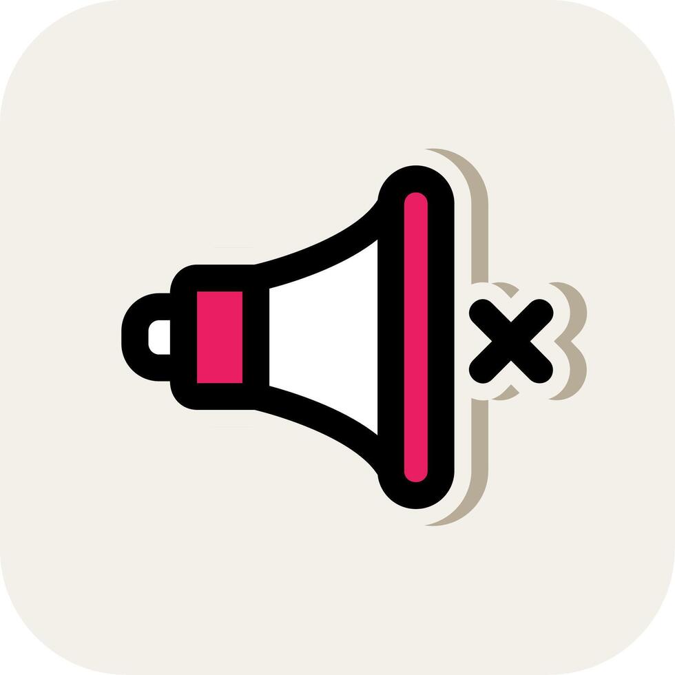 Mute Line Filled White Shadow Icon vector