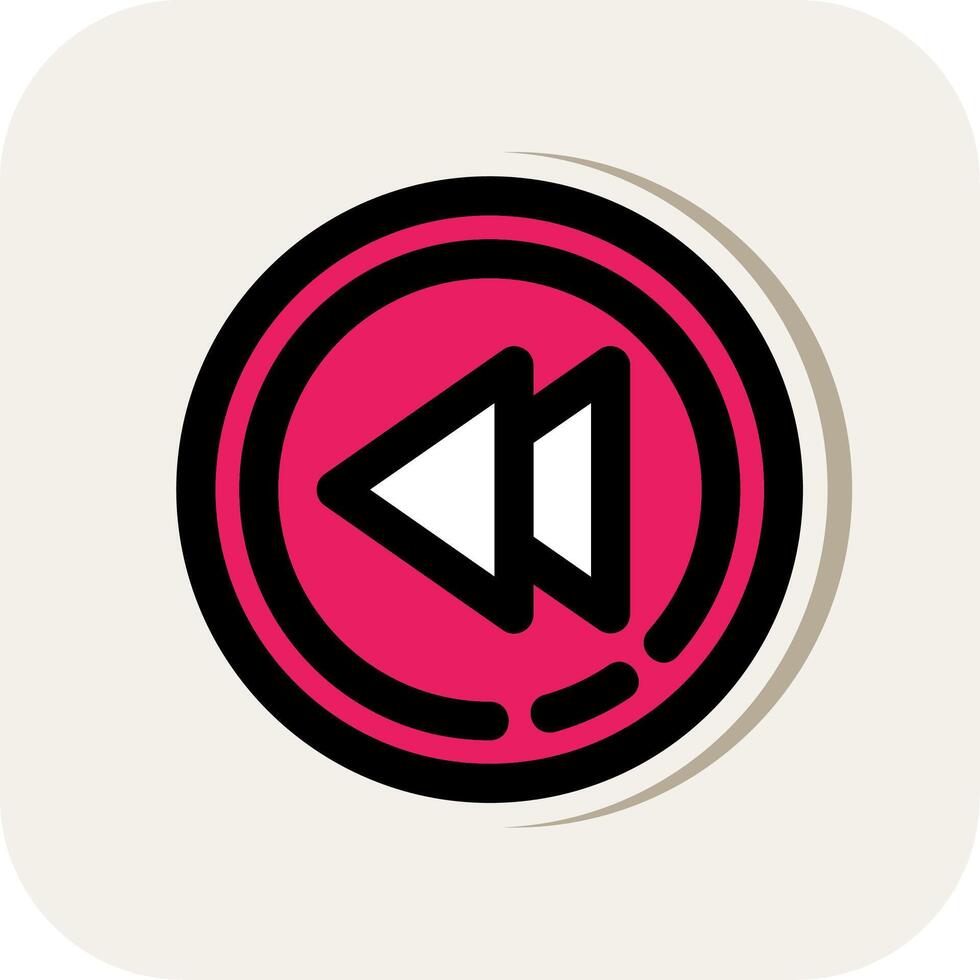 Rewind Line Filled White Shadow Icon vector