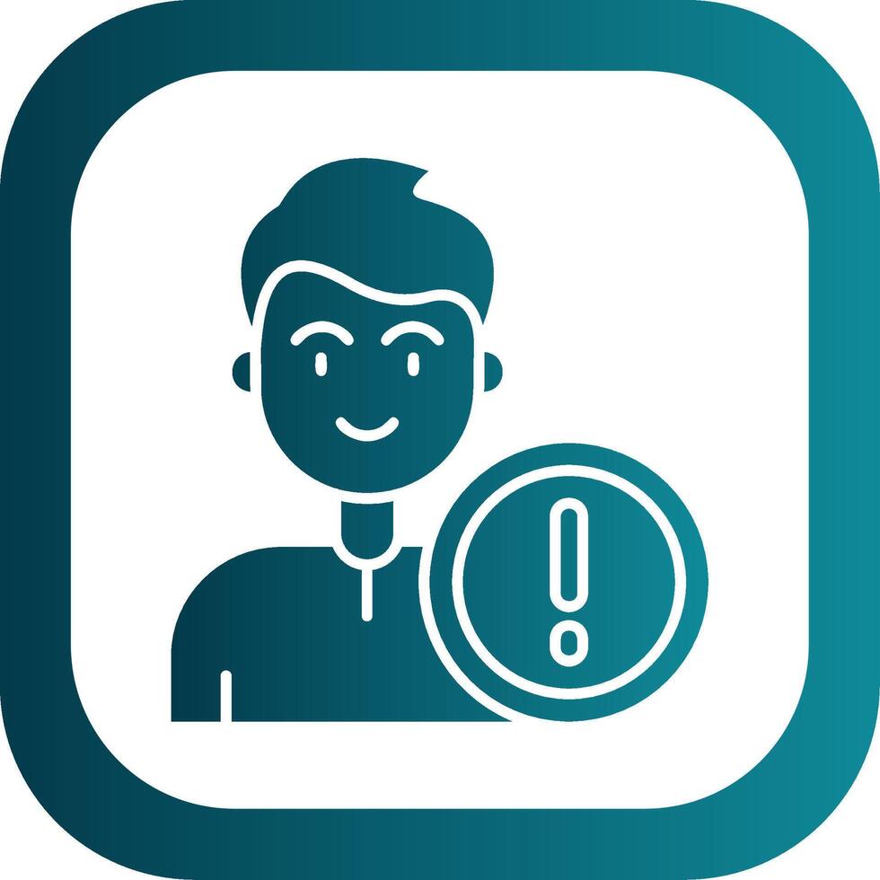 Error Glyph Gradient Round Corner Icon vector