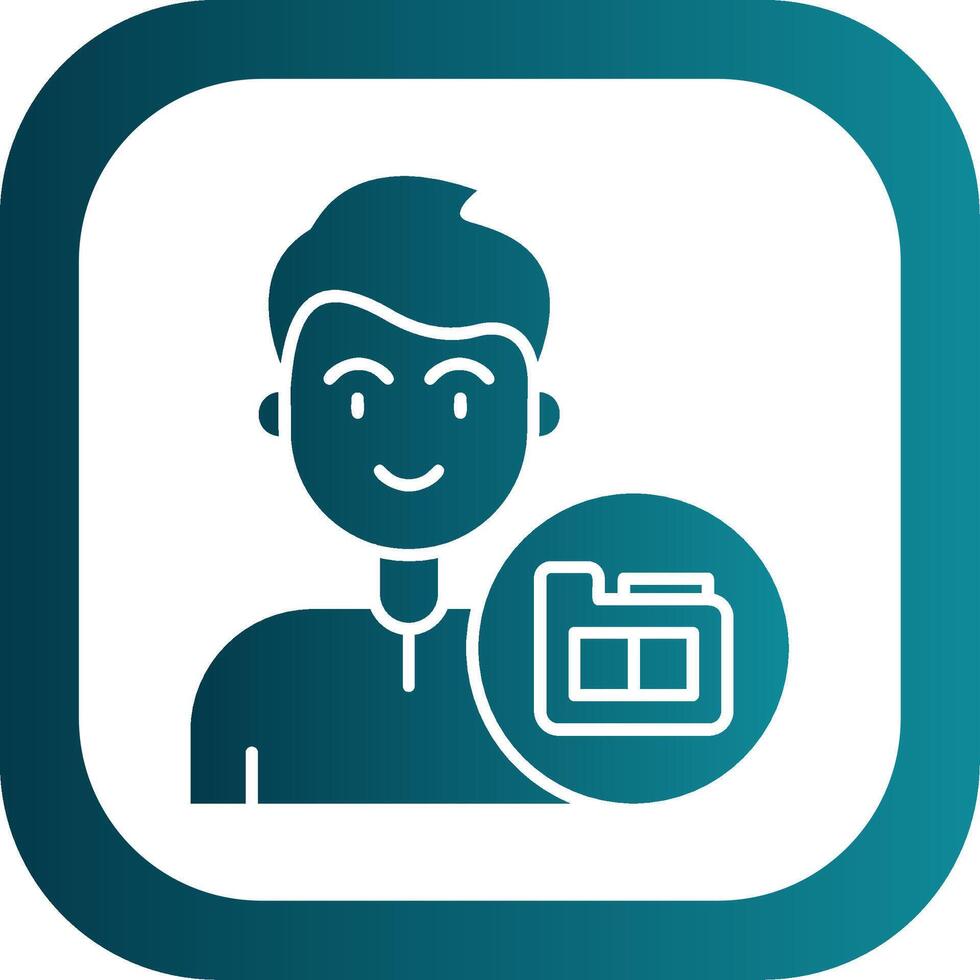 Folder Glyph Gradient Round Corner Icon vector