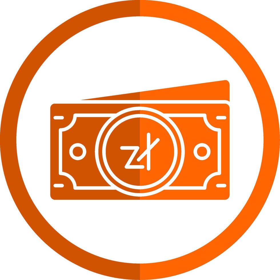 Zloty Glyph Orange Circle Icon vector