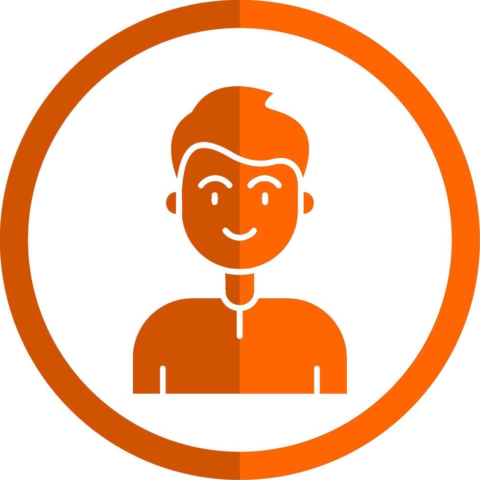 User Glyph Orange Circle Icon vector