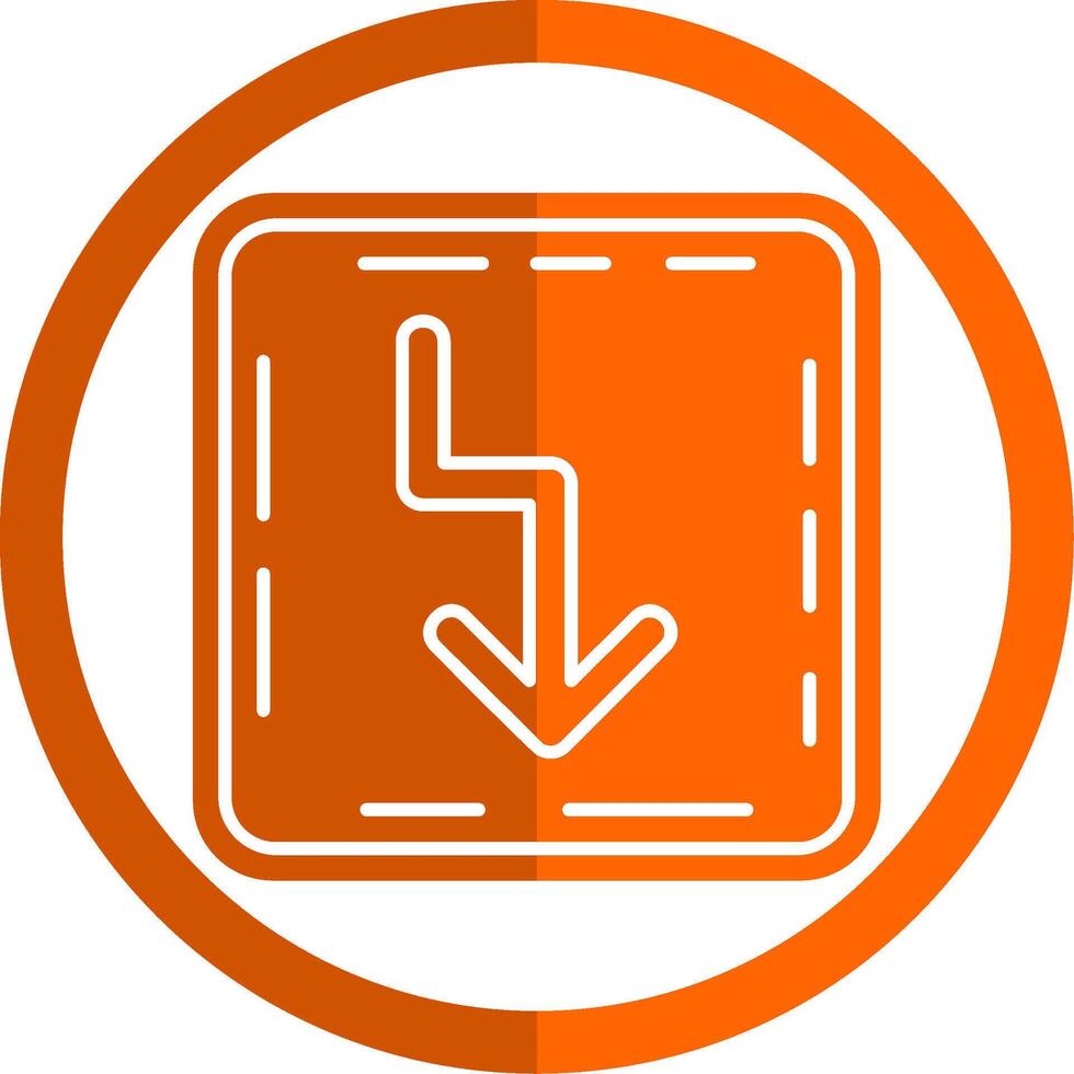 Zigzag Glyph Orange Circle Icon vector