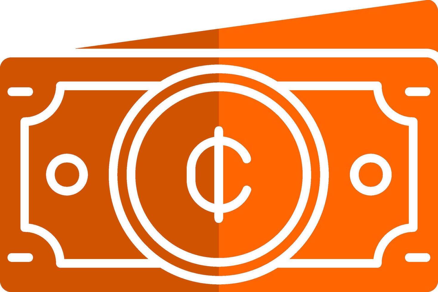 Cedis Glyph Orange Circle Icon vector