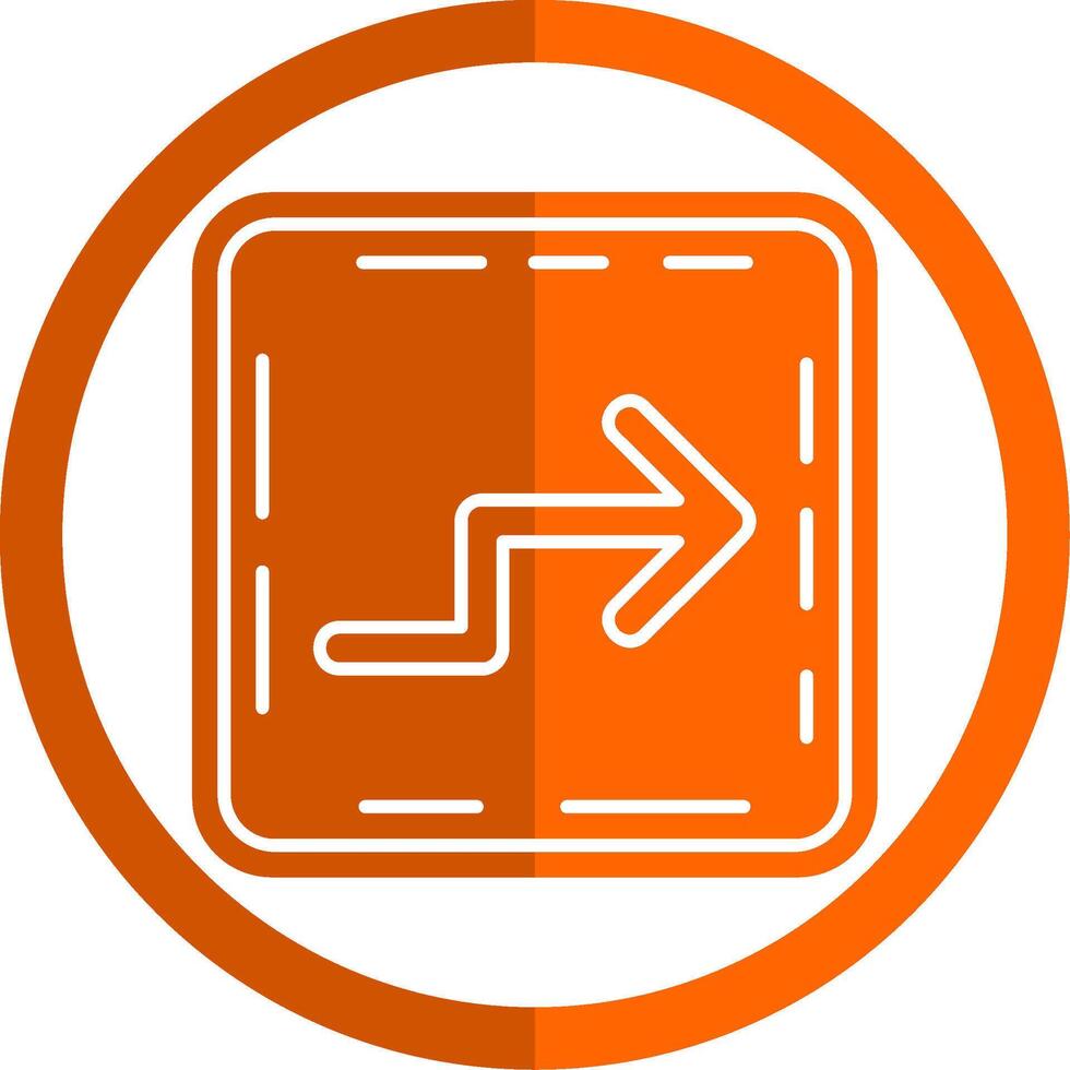 Zigzag Glyph Orange Circle Icon vector