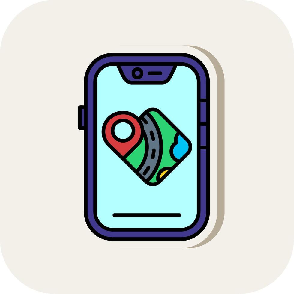 Gps Line Filled White Shadow Icon vector