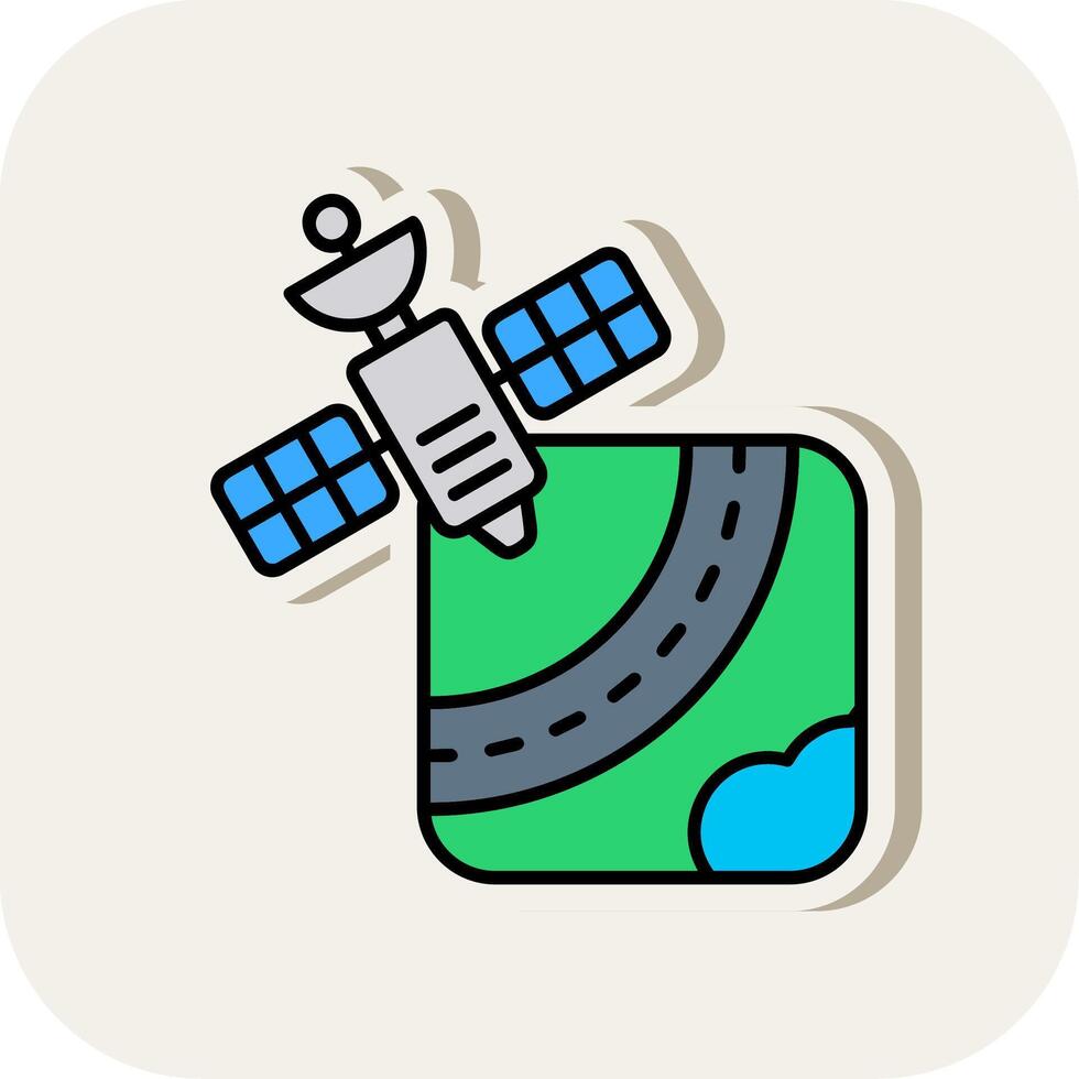 Gps Line Filled White Shadow Icon vector