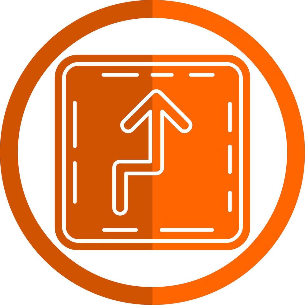 Zigzag Glyph Orange Circle Icon vector
