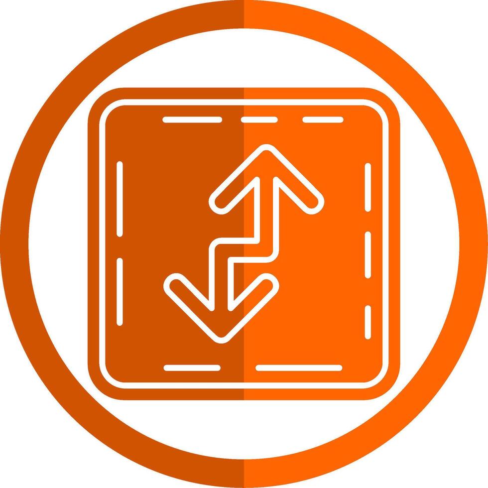 Zigzag Glyph Orange Circle Icon vector