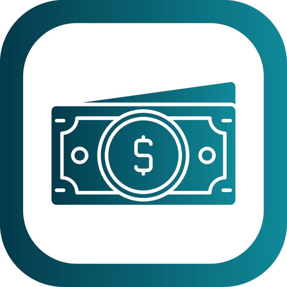 Dollar Glyph Gradient Round Corner Icon vector