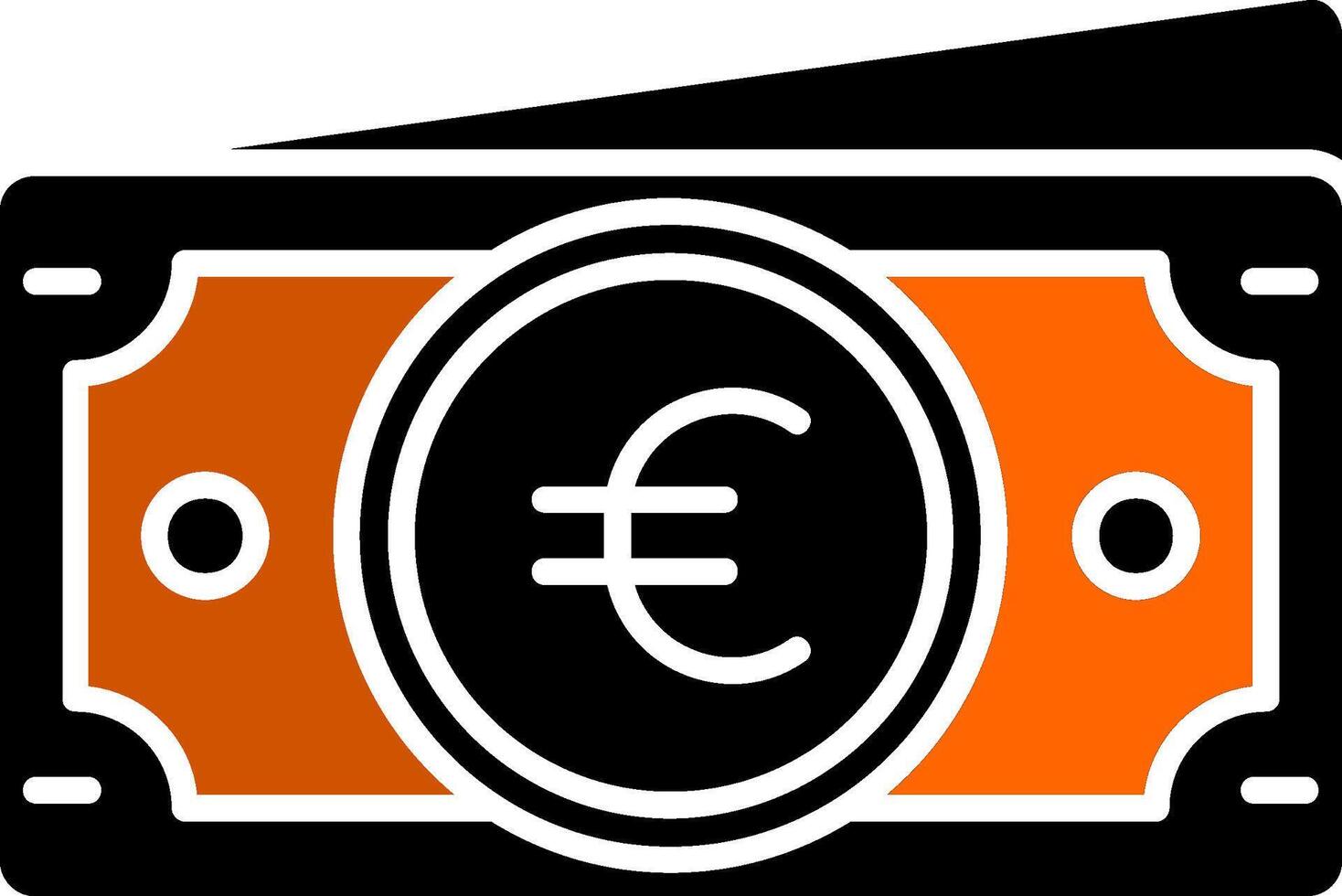euro glifo naranja circulo icono vector