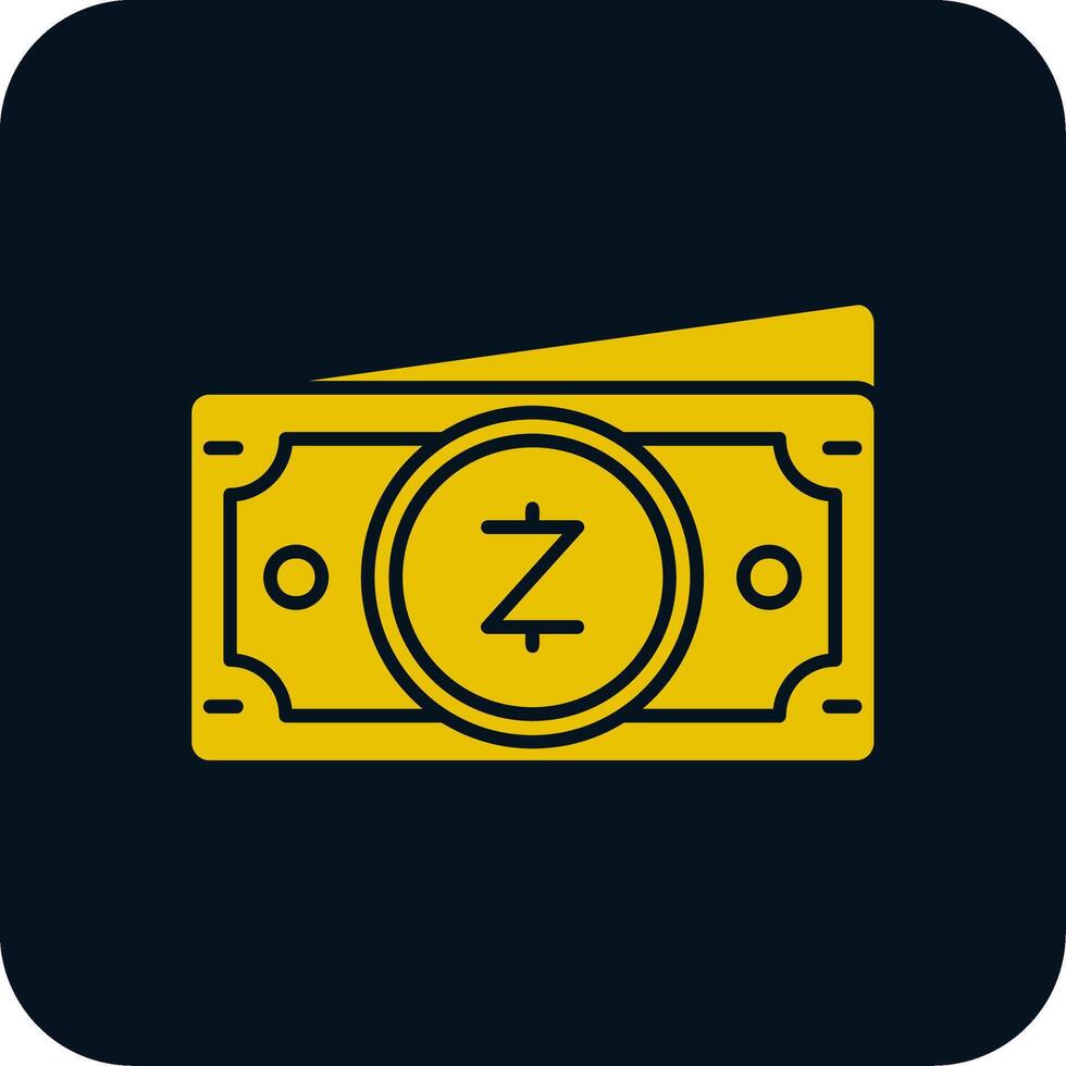 icono de dos colores de glifo zcash vector