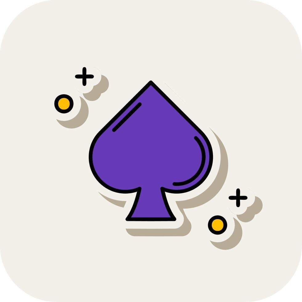 Spades Line Filled White Shadow Icon vector