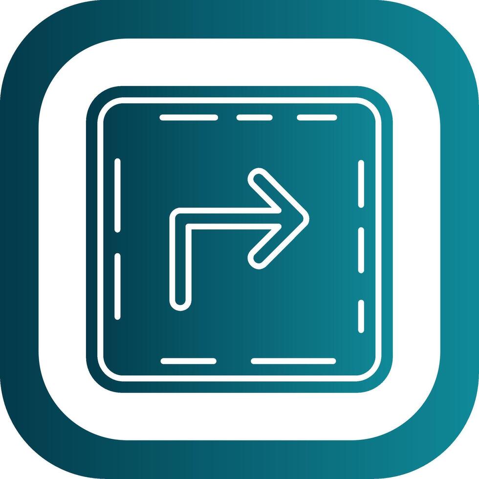 Turn Glyph Gradient Round Corner Icon vector