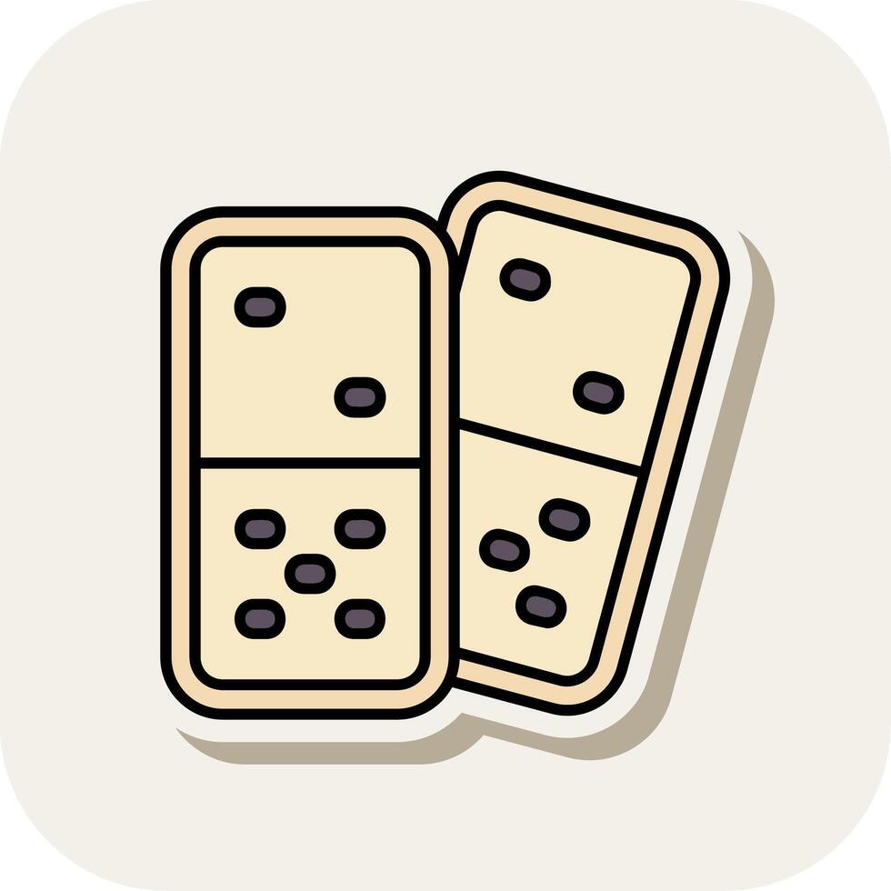 Domino Line Filled White Shadow Icon vector