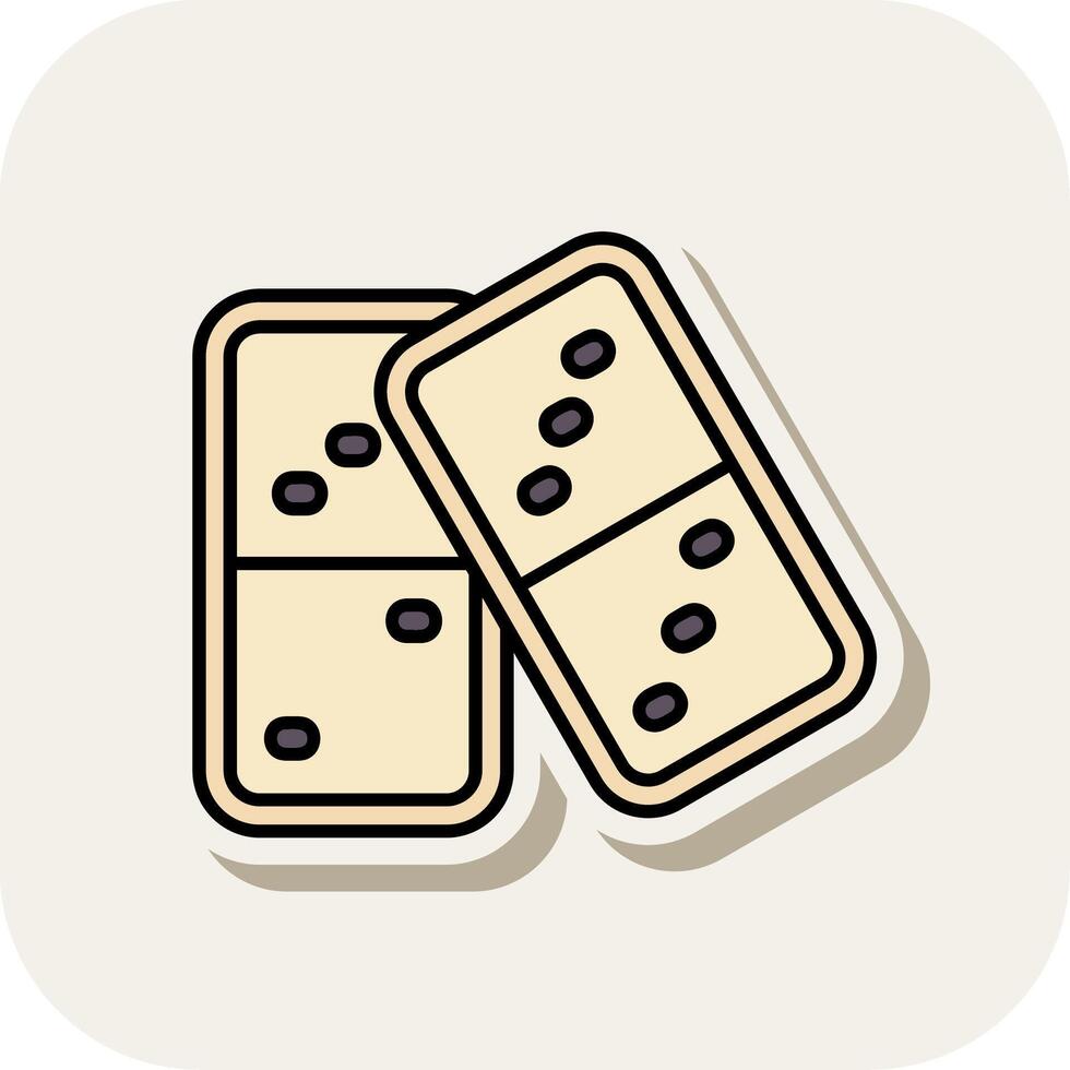 Domino Line Filled White Shadow Icon vector