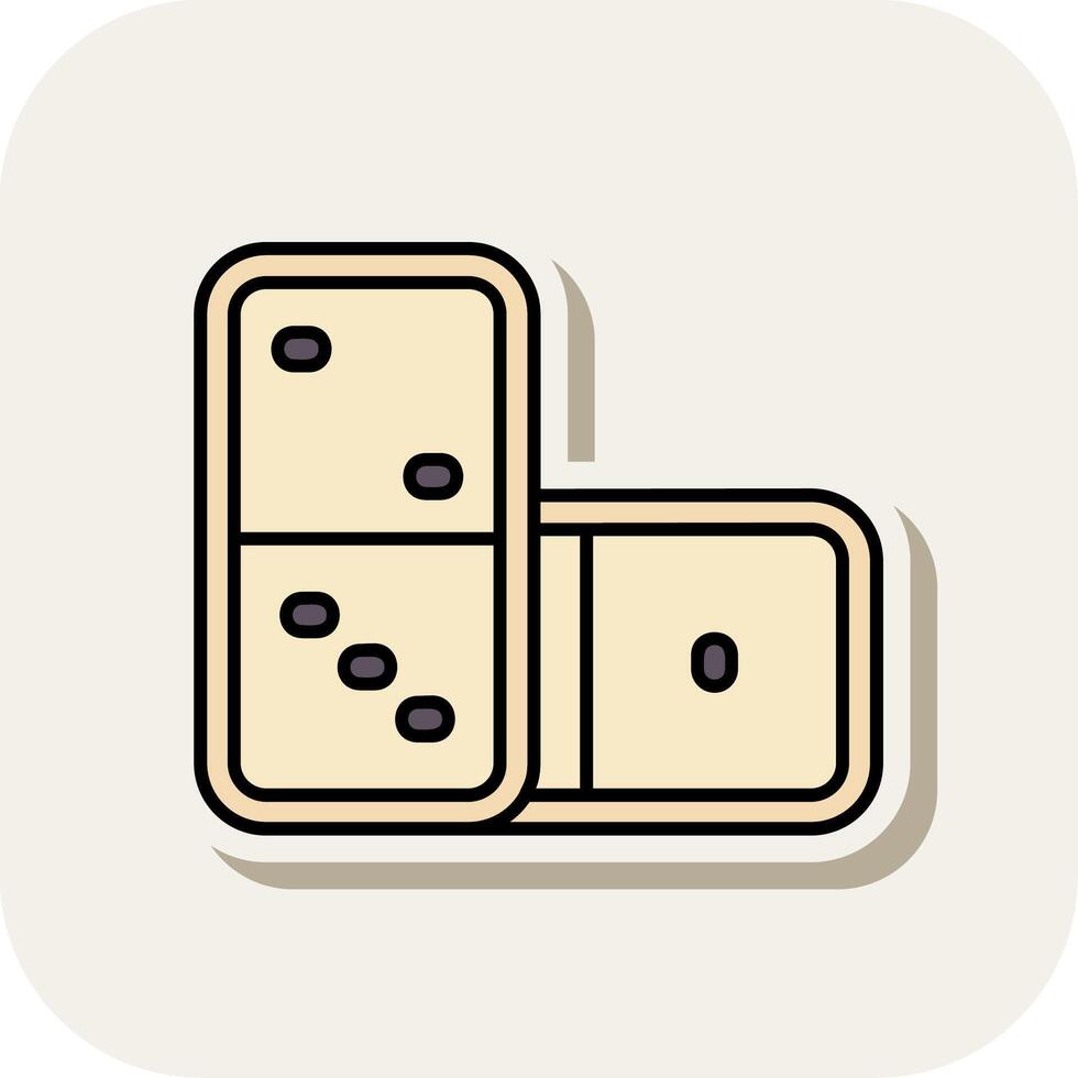 Domino Line Filled White Shadow Icon vector