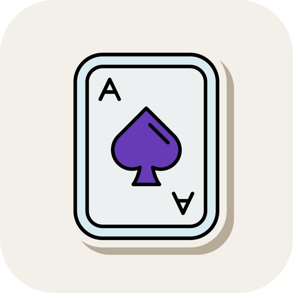 Spades Line Filled White Shadow Icon vector