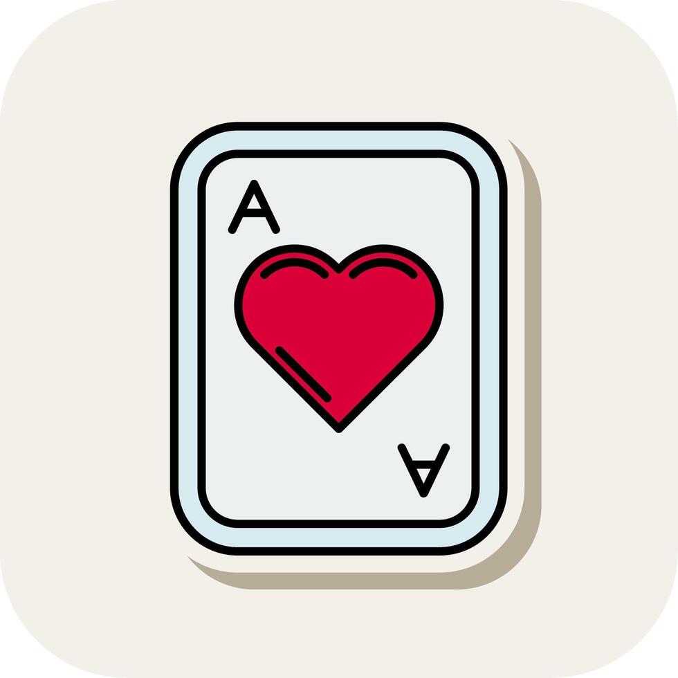 Hearts Line Filled White Shadow Icon vector