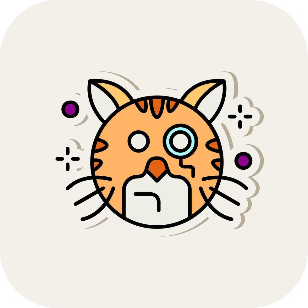Monocle Line Filled White Shadow Icon vector