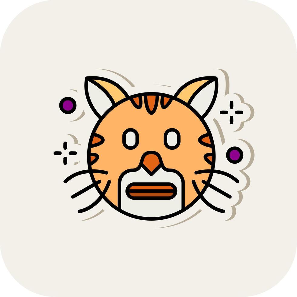 Shocked Line Filled White Shadow Icon vector