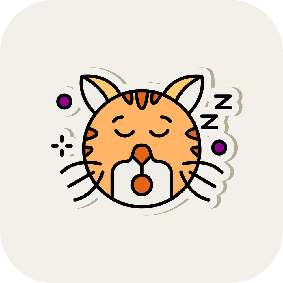 Sleep Line Filled White Shadow Icon vector