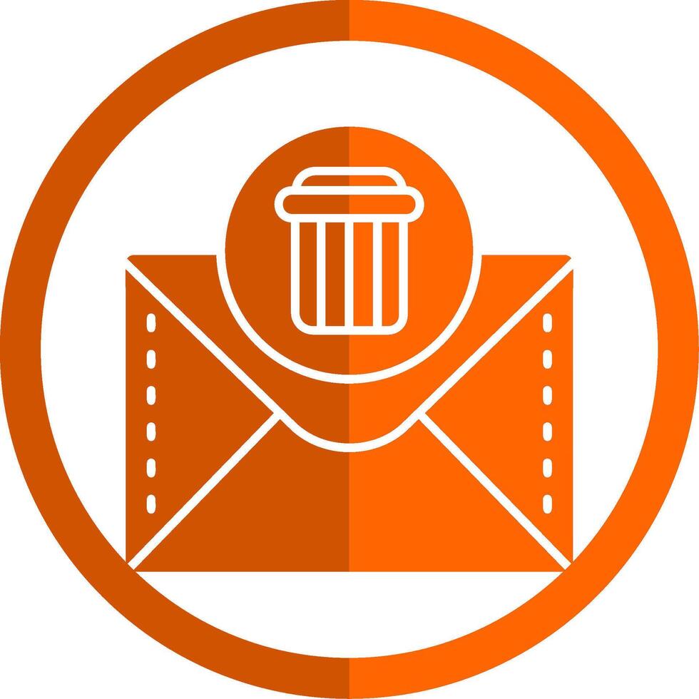 Dustbin Glyph Orange Circle Icon vector
