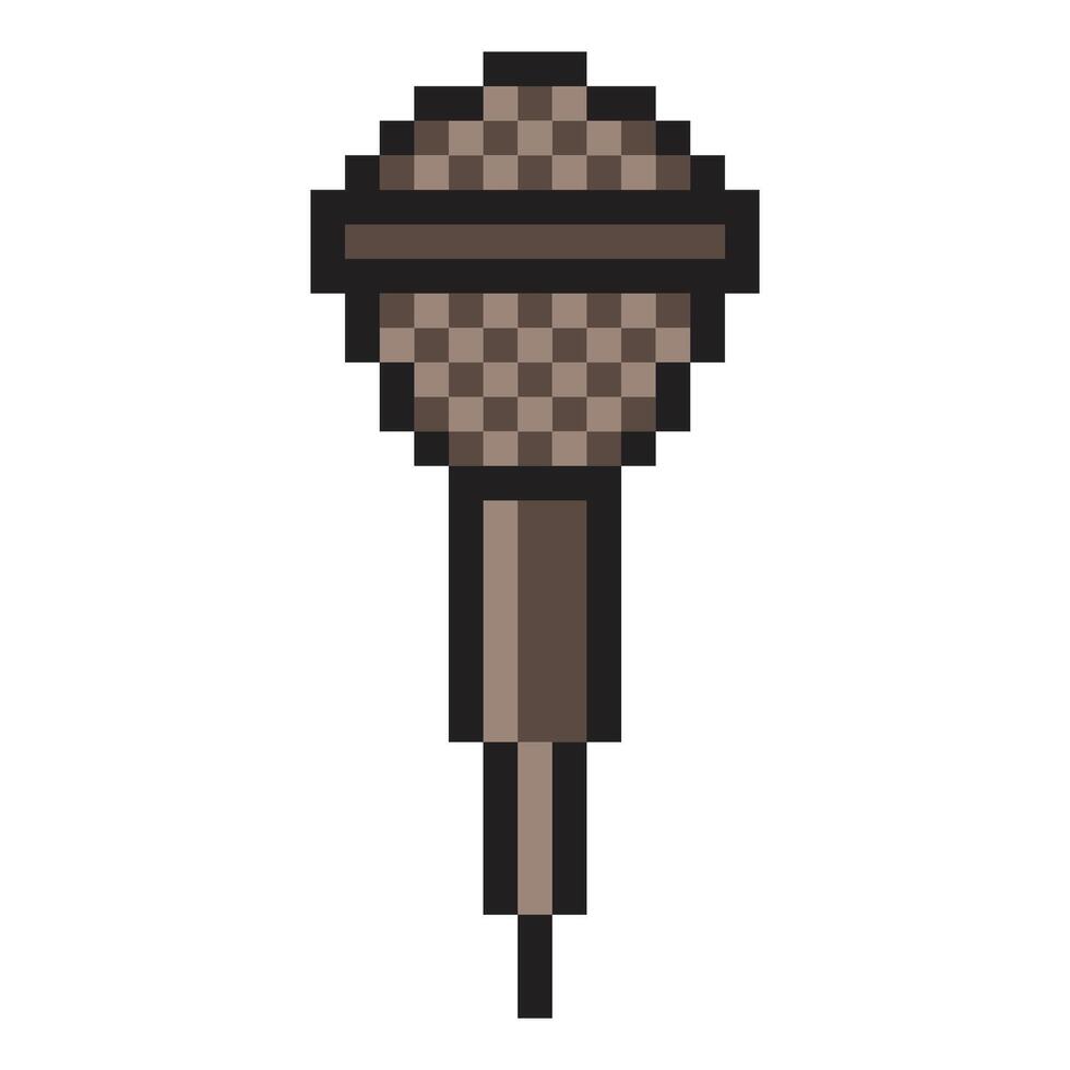 Microphone in pixel art style vector