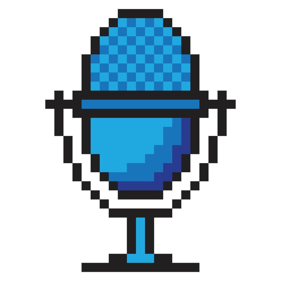 Microphone in pixel art style vector