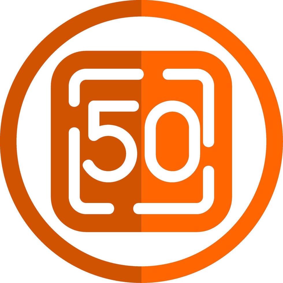 Fifty Glyph Orange Circle Icon vector