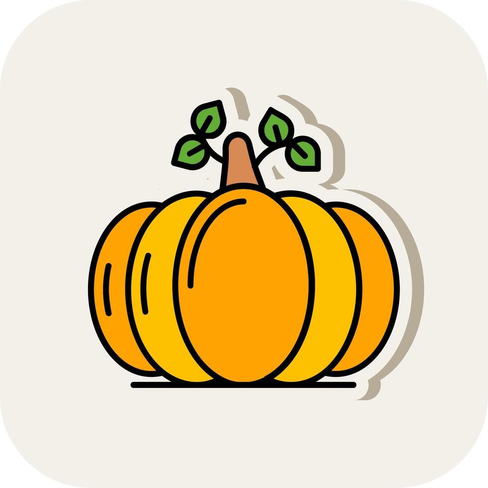 Pumpkin Line Filled White Shadow Icon vector