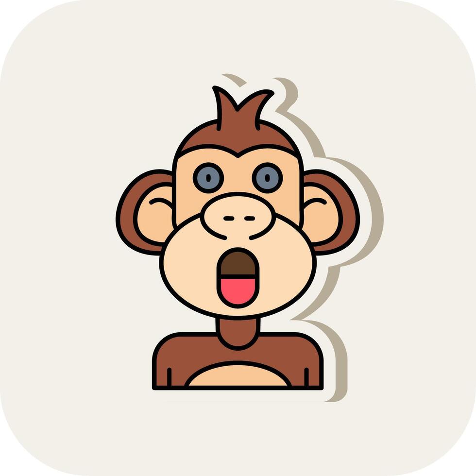 Surprised Line Filled White Shadow Icon vector
