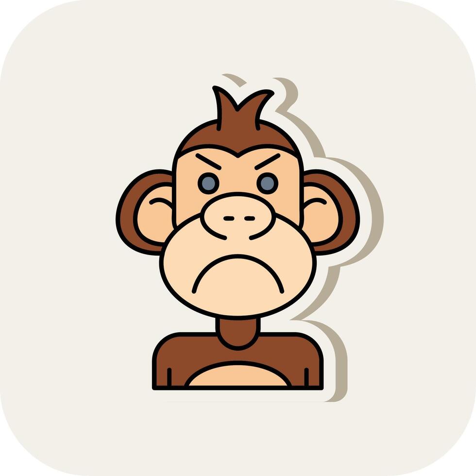 Angry Line Filled White Shadow Icon vector