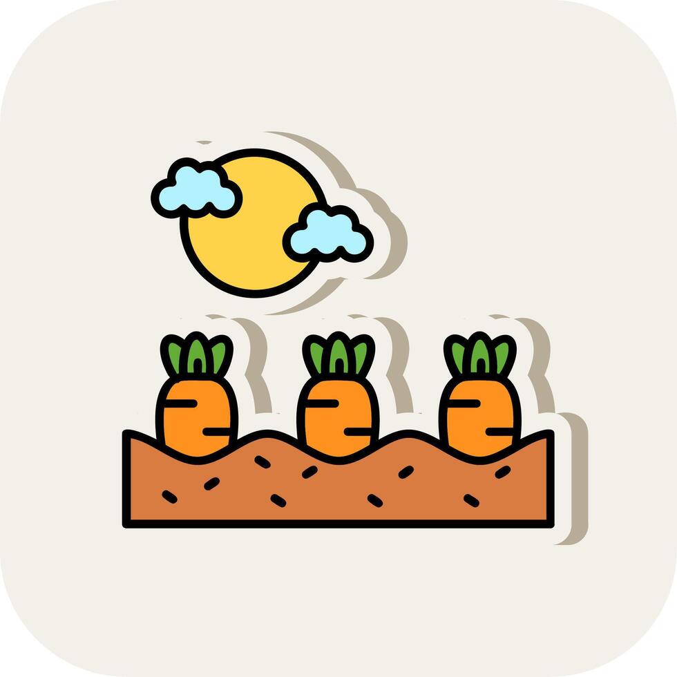 Carrots Line Filled White Shadow Icon vector