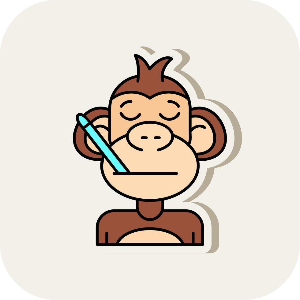 Sick Line Filled White Shadow Icon vector