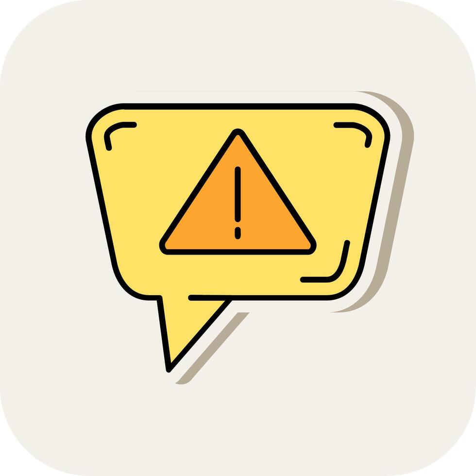 Alert Line Filled White Shadow Icon vector