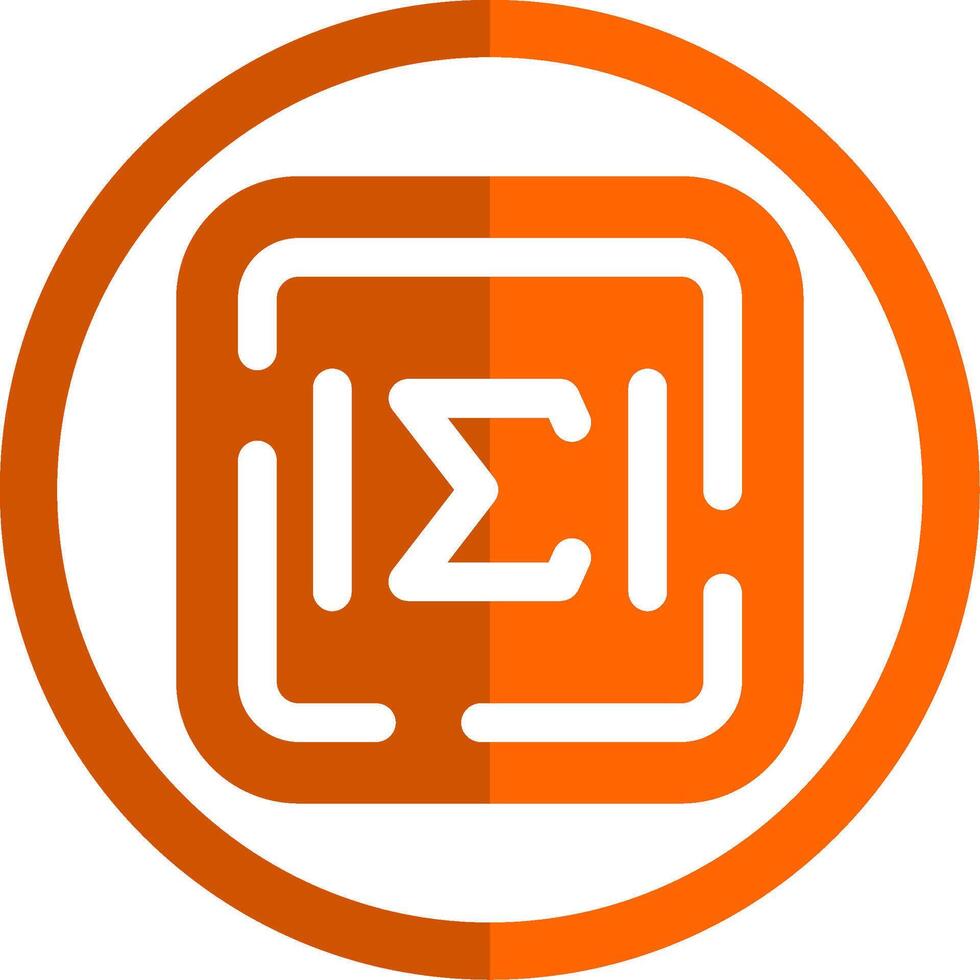 Summation Glyph Orange Circle Icon vector