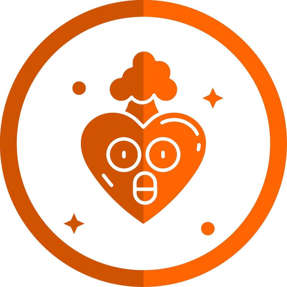 Exploding Glyph Orange Circle Icon vector