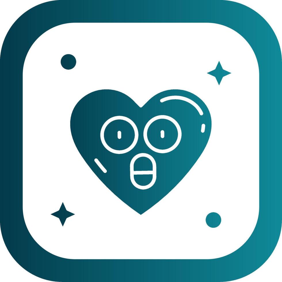 Surprised Glyph Gradient Round Corner Icon vector