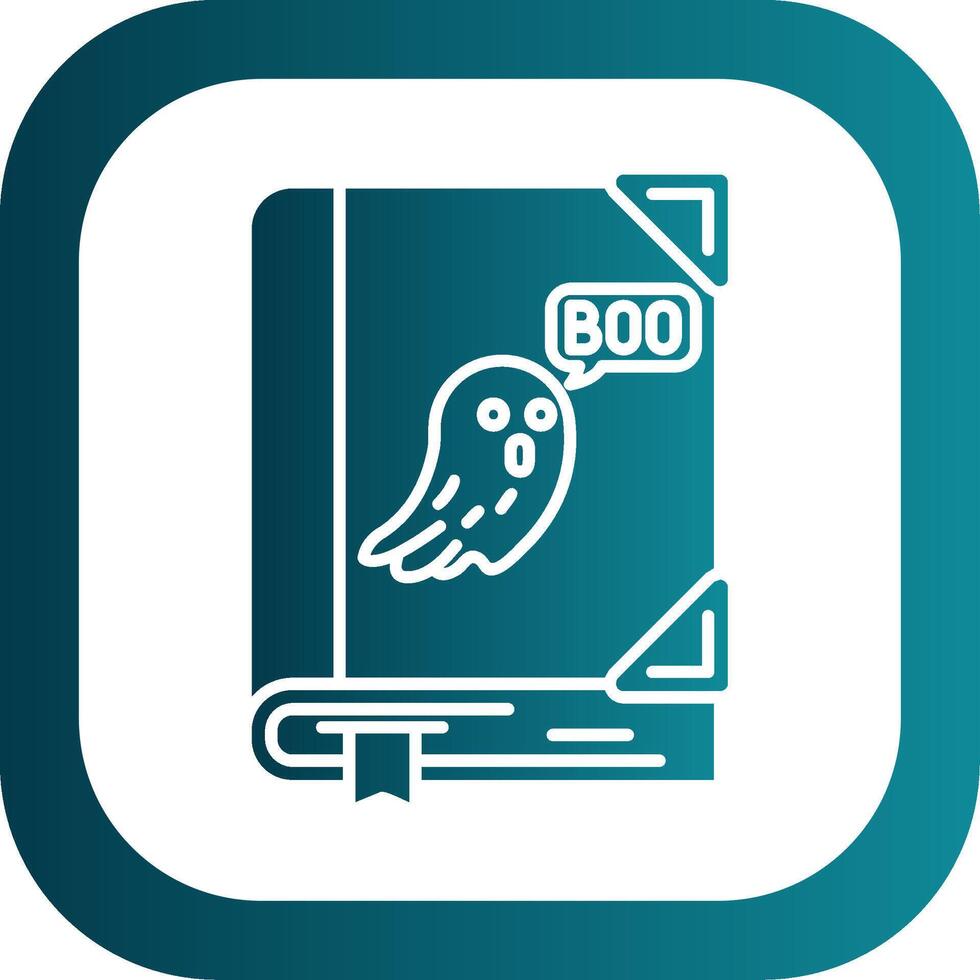 Spooky Glyph Gradient Round Corner Icon vector