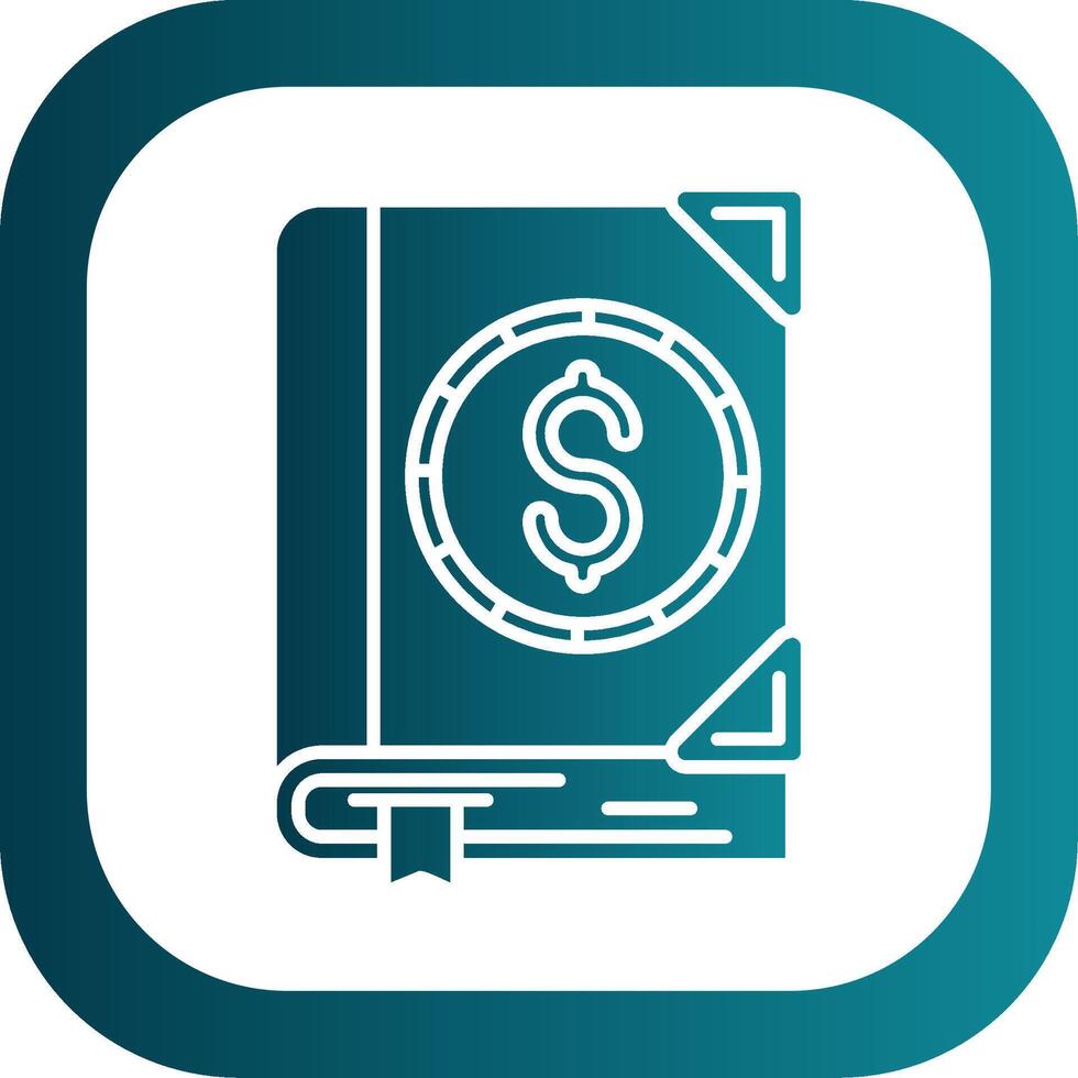 Currency Glyph Gradient Round Corner Icon vector