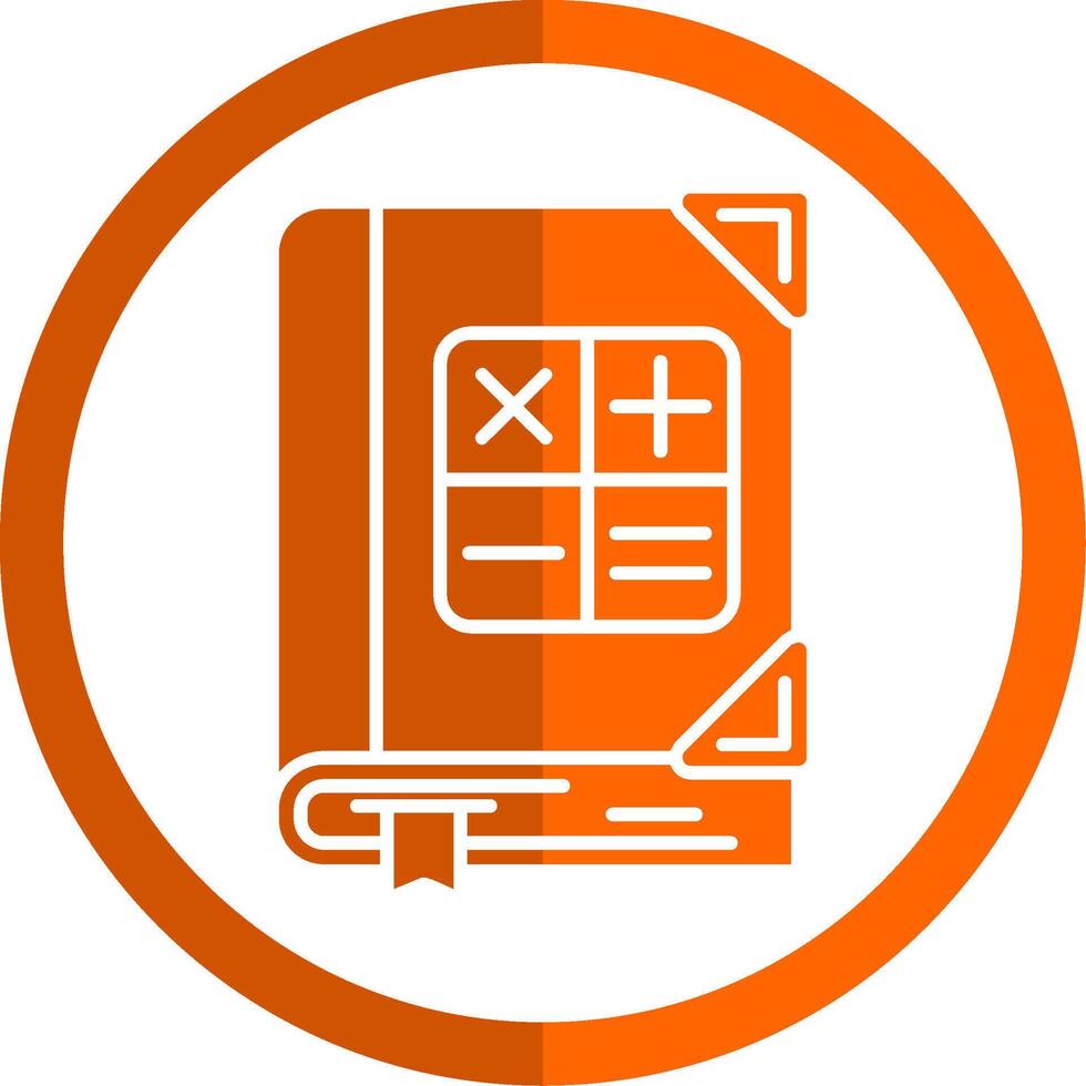 Math Glyph Orange Circle Icon vector