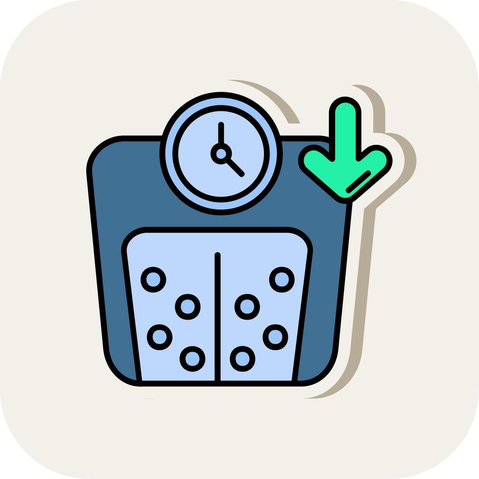 Weight Line Filled White Shadow Icon vector