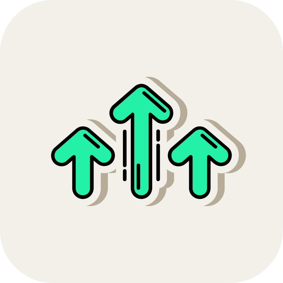 Increase Line Filled White Shadow Icon vector