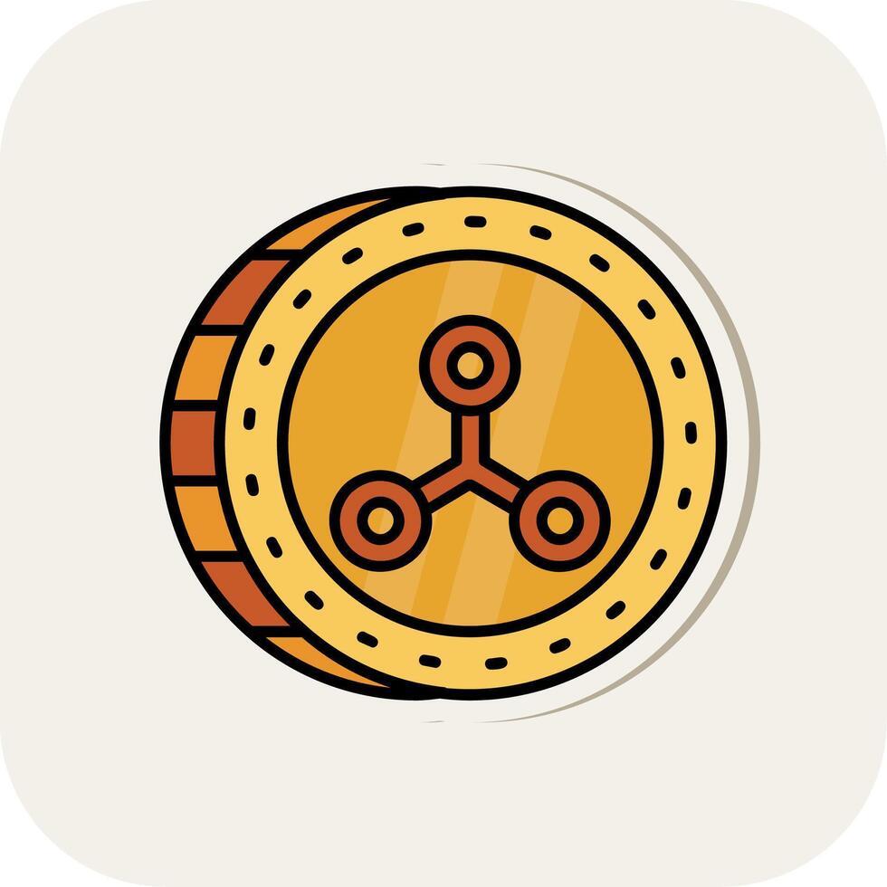 Rippie Line Filled White Shadow Icon vector